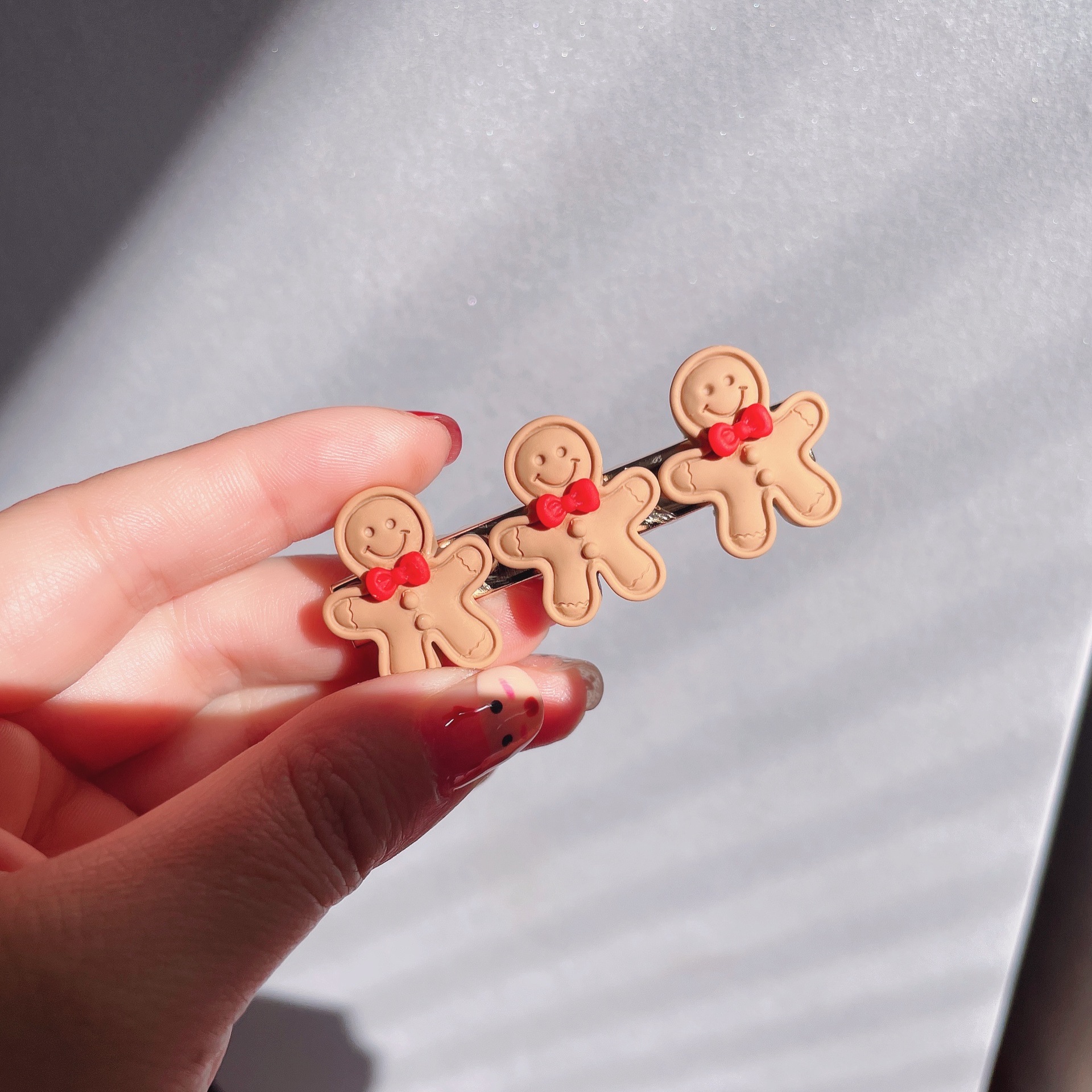 Christmas Festival Cute Sweet Women'S Gingerbread Resin Hair Clip