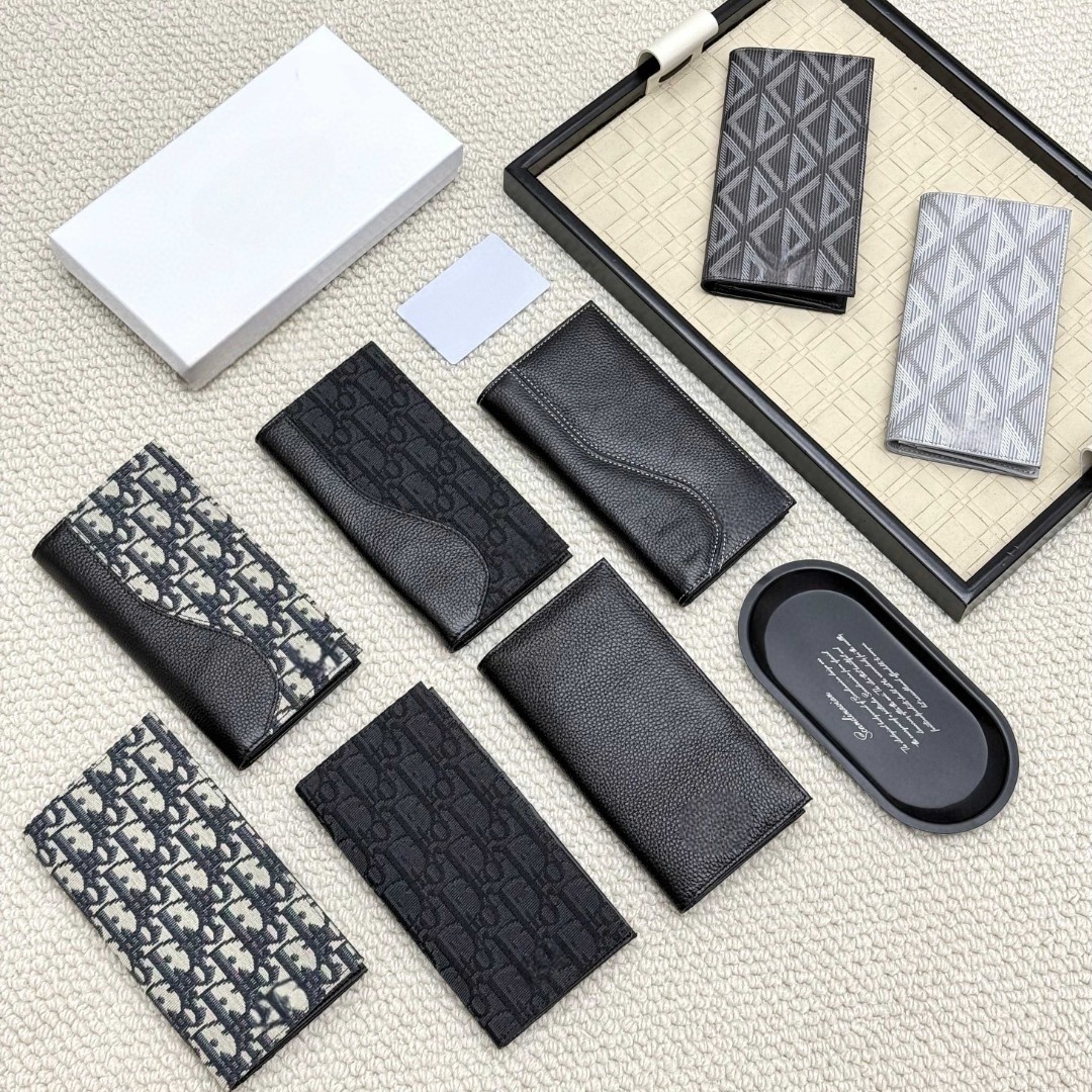 retro long leather short wallet