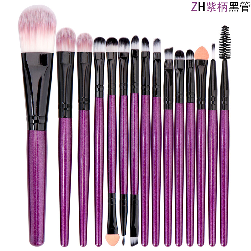 Bangfei 15 pinceles de maquillaje traje de sombra de ojos cepillo de cejas cepillo de pestañas cepillo de labios conjunto completo herramientas de belleza en stock