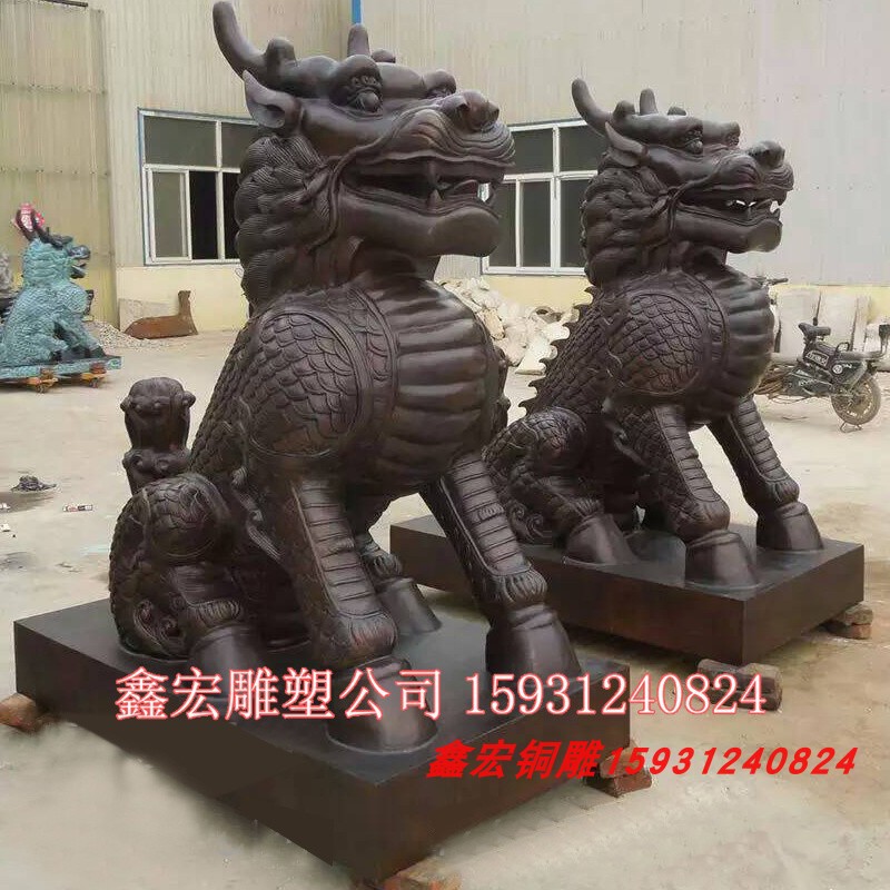 纯铜铸造大型麒麟貔貅招财镇宅神兽摆件铸铜动物雕塑企业小区门口|ru