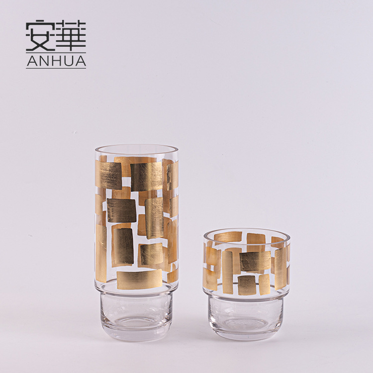 安华轻奢玻璃花瓶 创意艺术花器摆件插干花水培餐桌摆件批发ins风