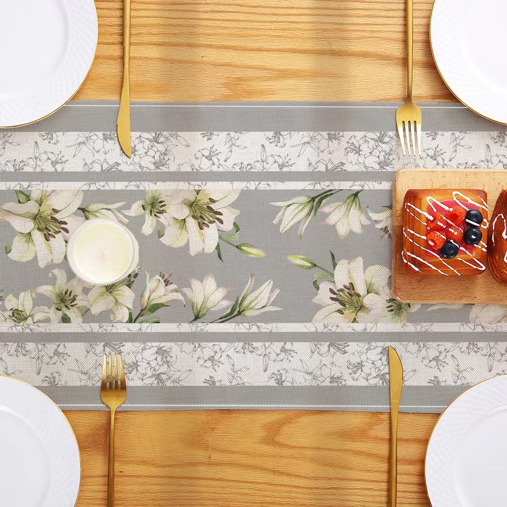 Lino americano impreso camino de mesa planta flor Amazon decoración del hogar paño de mesa pasillo gabinete mesa de café mantel