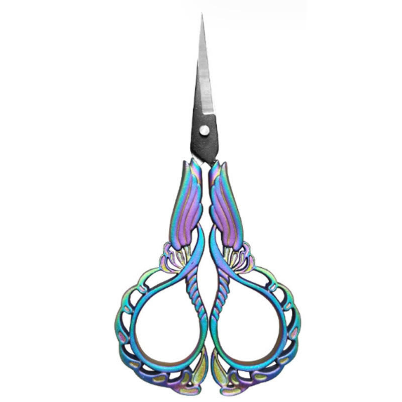 (2개) 스테인레스 스틸 베르가못 꽃 가위 자수 가위 스레드 헤드 크로스 스티치 가정용 가위 매화 가위 빈티지 공예 사무실 가위