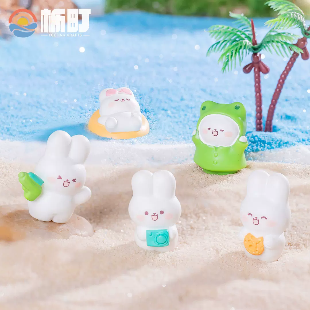 携手同游兔子小动物公仔微景观园艺造景diy装饰品配件迷你小摆件