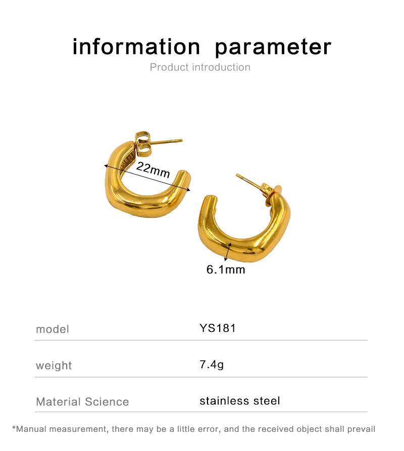 11g Weight Ear Studs Classification Retro Geometric Titanium Steel Ear Studs 1 Pair