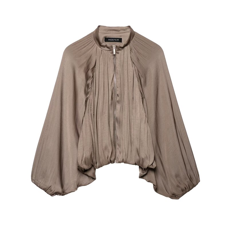 ZG Foreign Trade 2026 Autumn New Collection Women's Fashion: Unique Street Style Satin Bomber Jacket 4387376 ZG Foreign Trade 2026 Autumn New Collection Women's Fashion: Unique Street Style Satin Bomber Jacket 4387376