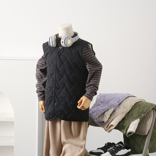 Jimo Children's Wear Children's Cotton Vest Winter New Down Cotton Men's and Women's Middle and Big Children's Pair Sleeveless fleece-lined Vest