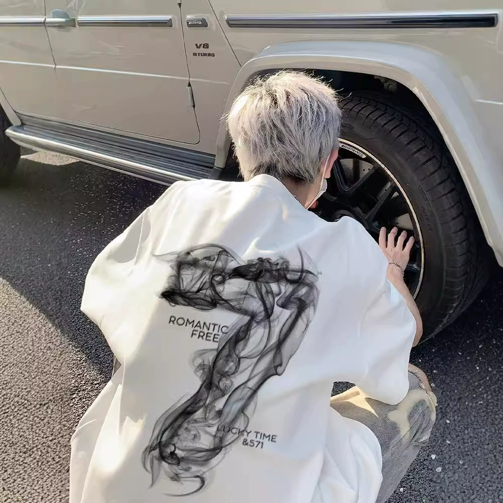 Американский модный бренд, тонкая футболка с короткими рукавами и принтом, мужские летние модные топы с половиной рукавов, свободная мужская футболка большого размера