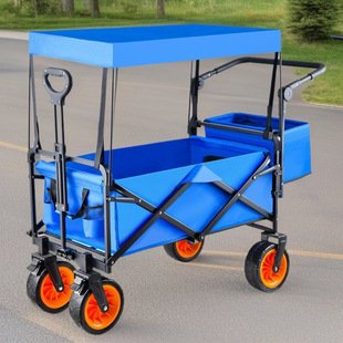 Baby Stroller Foldableing Trolley Ceiling Four-Wheel Pet Stroller Outdoor Camp Camping Style Stroller Rear Trailer