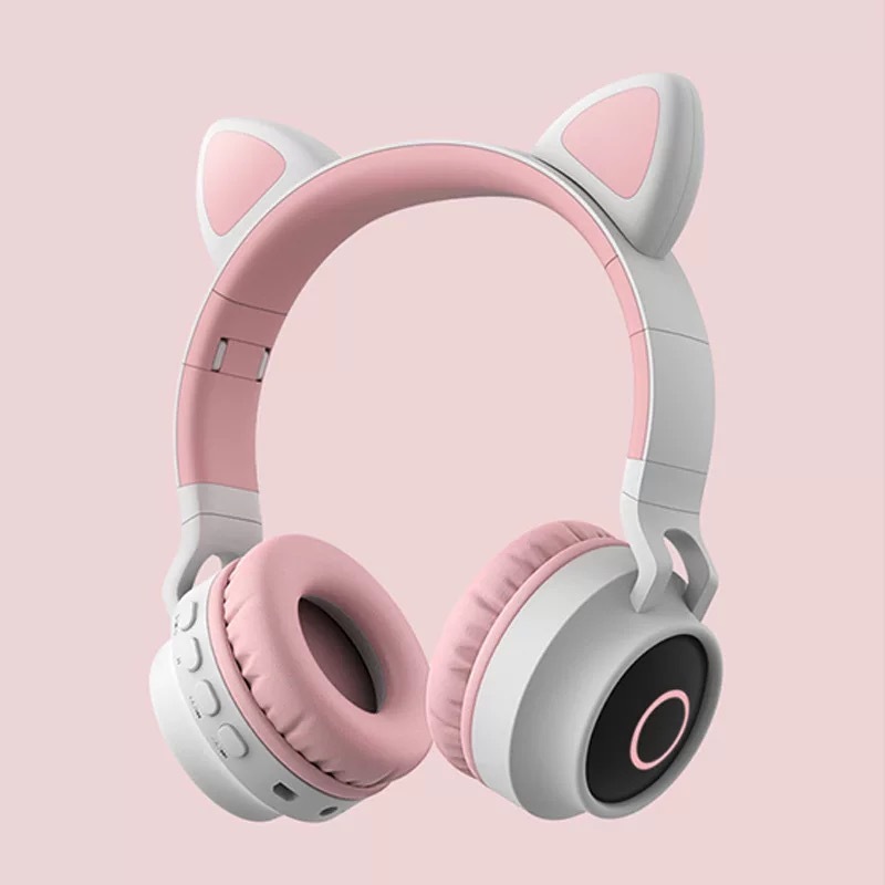 クロスボーダー爆型猫耳ネット赤発光bluetoothヘッドフォンヘッド装着式携帯電話無線折り畳み式カードヘッドセット|undefined