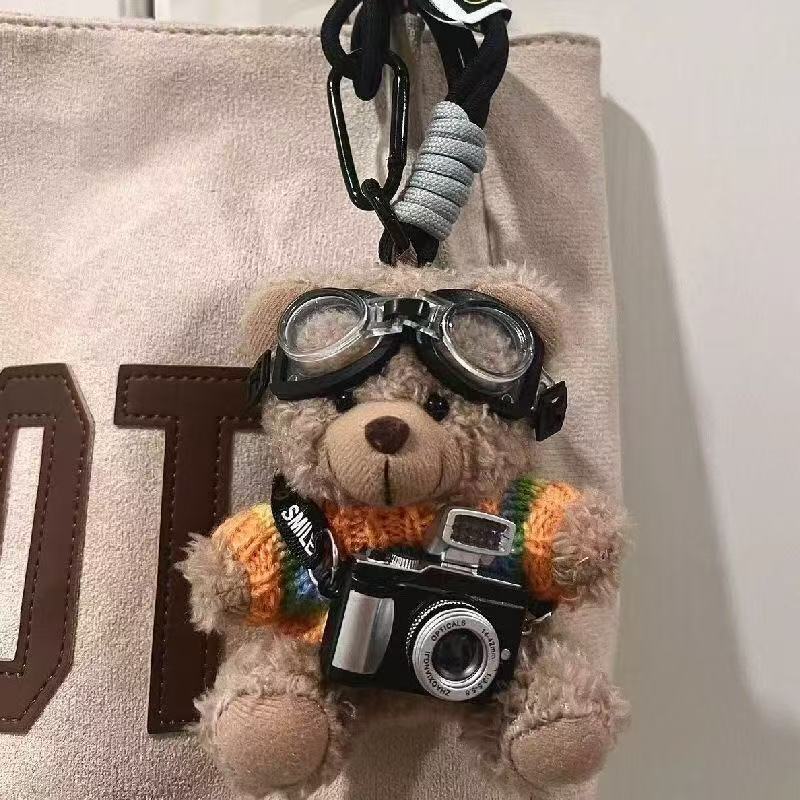 Jinnew ニットセーターパイロットパンダぬいぐるみペンダントキーホルダーかわいい小さなペンダントギフト卸売|undefined