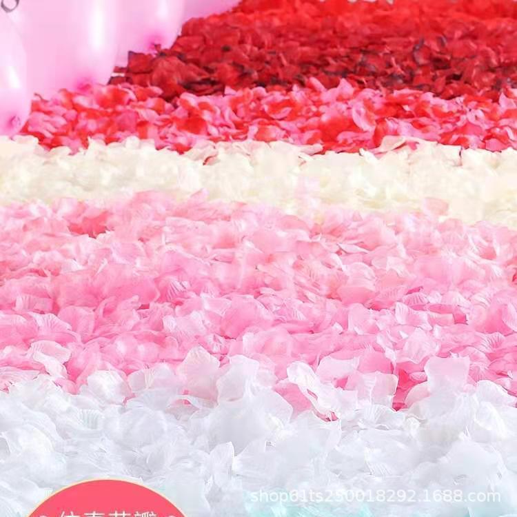 模擬バラの花びら、結婚式の告白、手振り花、バレンタインデーのプロポーズ、ロマンチックな結婚式の部屋の装飾用品|undefined