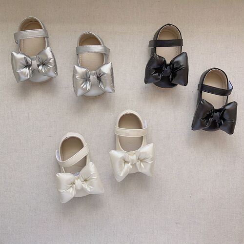 0-2 New style toddler shoes, Korean style bow, soft sole, soft surface, non-slip baby shoes, velcro anti-drop shoes