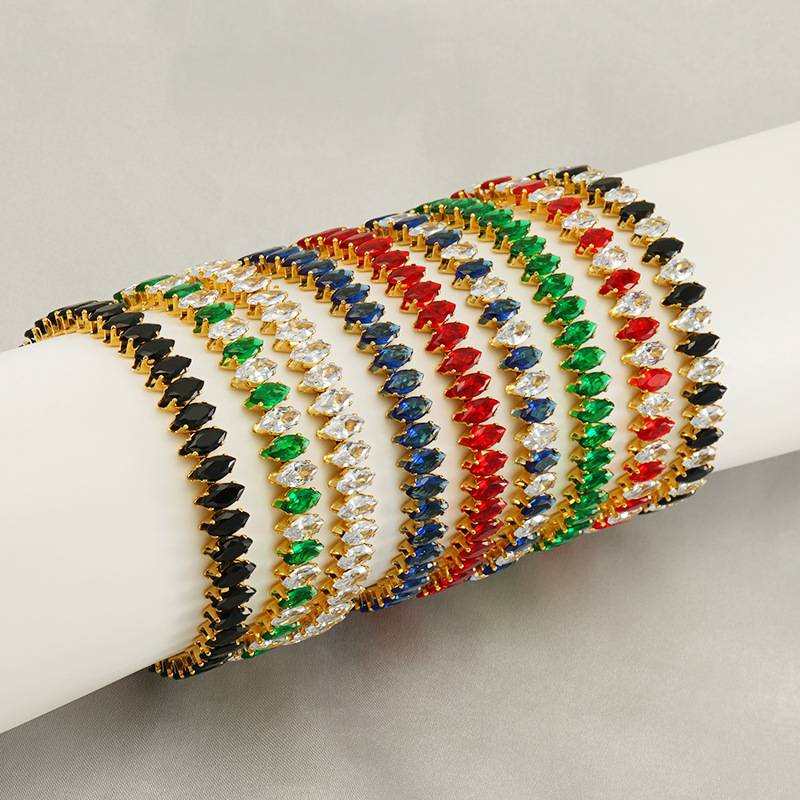 1 Piece Quantity Stainless Steel Vintage Style Geometric Oval Plating Inlay Zircon Bracelets