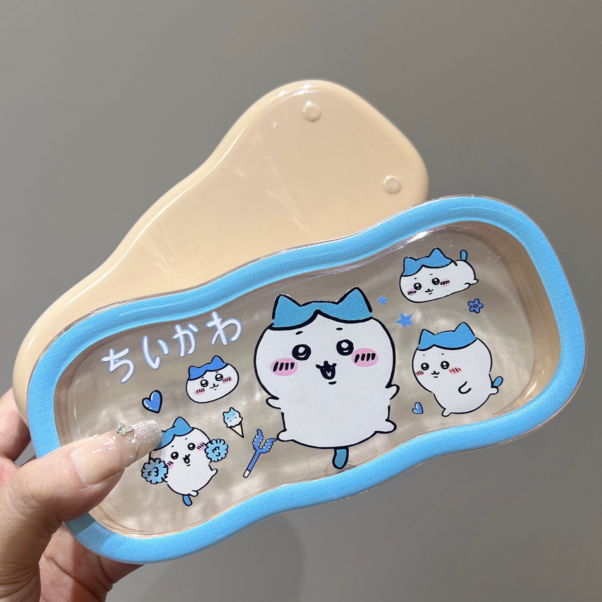 Caja de gafas transparentes de borde de la nube, alta sensación de almacenamiento portátil, niños, niños, niños, estudiantes, lindos, caja de gafas al por mayor