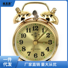 经典老式复古手动发条上劲机械齿轮超大铃声闹钟金属马蹄收赵之孙
