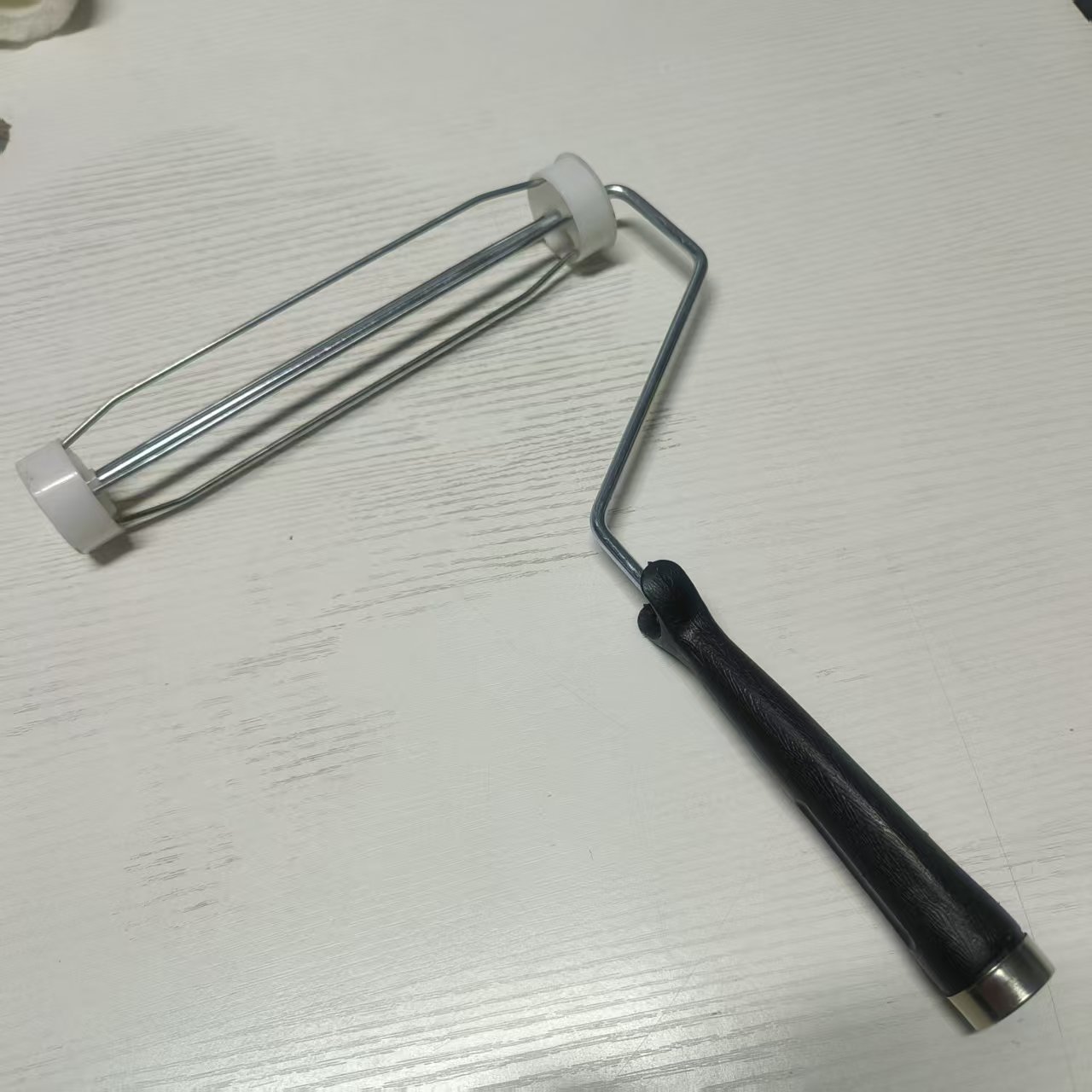 Barril de pintura de látex, mango de cepillo, barril de pintura de 9 pulgadas, soporte de cepillo de comercio exterior, cuatro cables