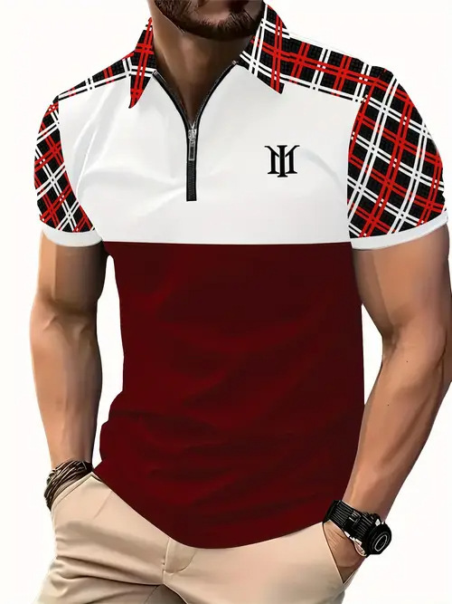 Transfronterizo 2025 nuevo estilo Amazon tendencia de la moda europea y americana casual todo-fósforo botón de manga corta camisa POLO impresión 3D