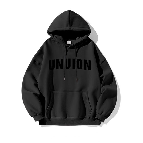 American Style Retro Alphabet Hooded Sweatshirt Men's Spring and Autumn New Hong Kong Style High Street Duffy Shuai Chao Brand fleece-lined Student Jacket