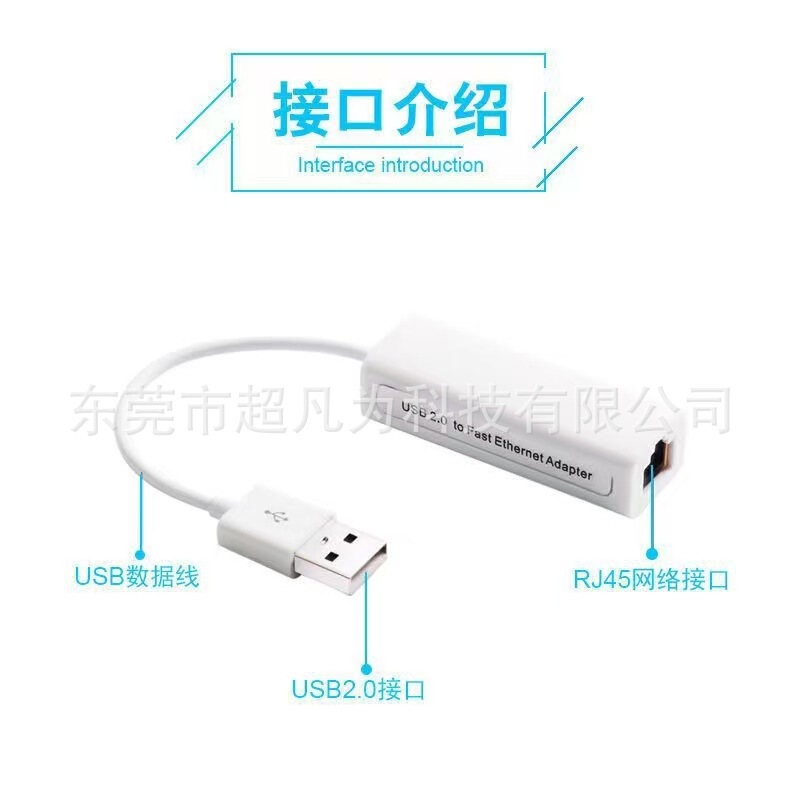 Driver-Free 100m Network Card Type-C/Usb to Rj45 Mobile Phone/Computer Ethernet Adapter Factory Wholesale