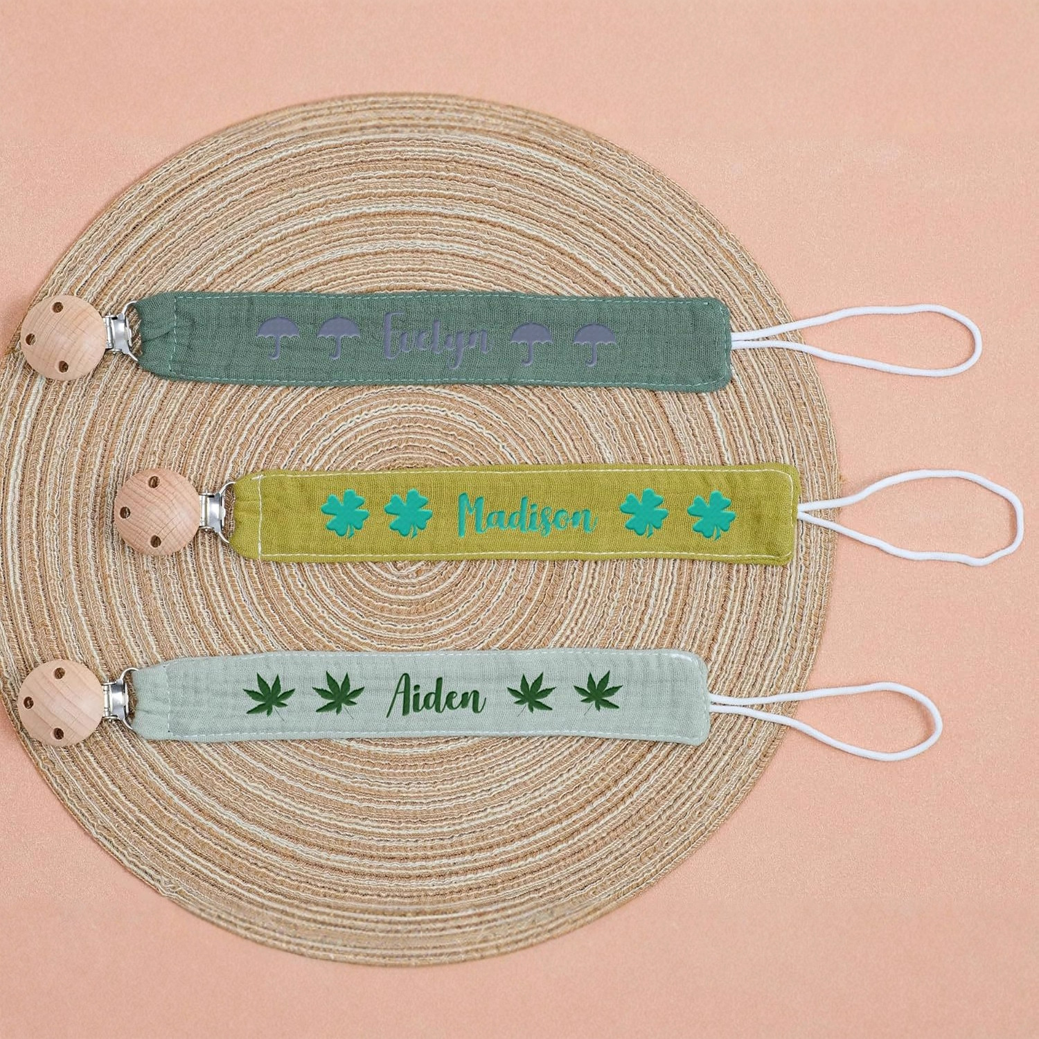 ins bordado bebé bordado pacificador tetina cadena de bebé diente pequeño juguete anti-cadena cabelga de leche de haya