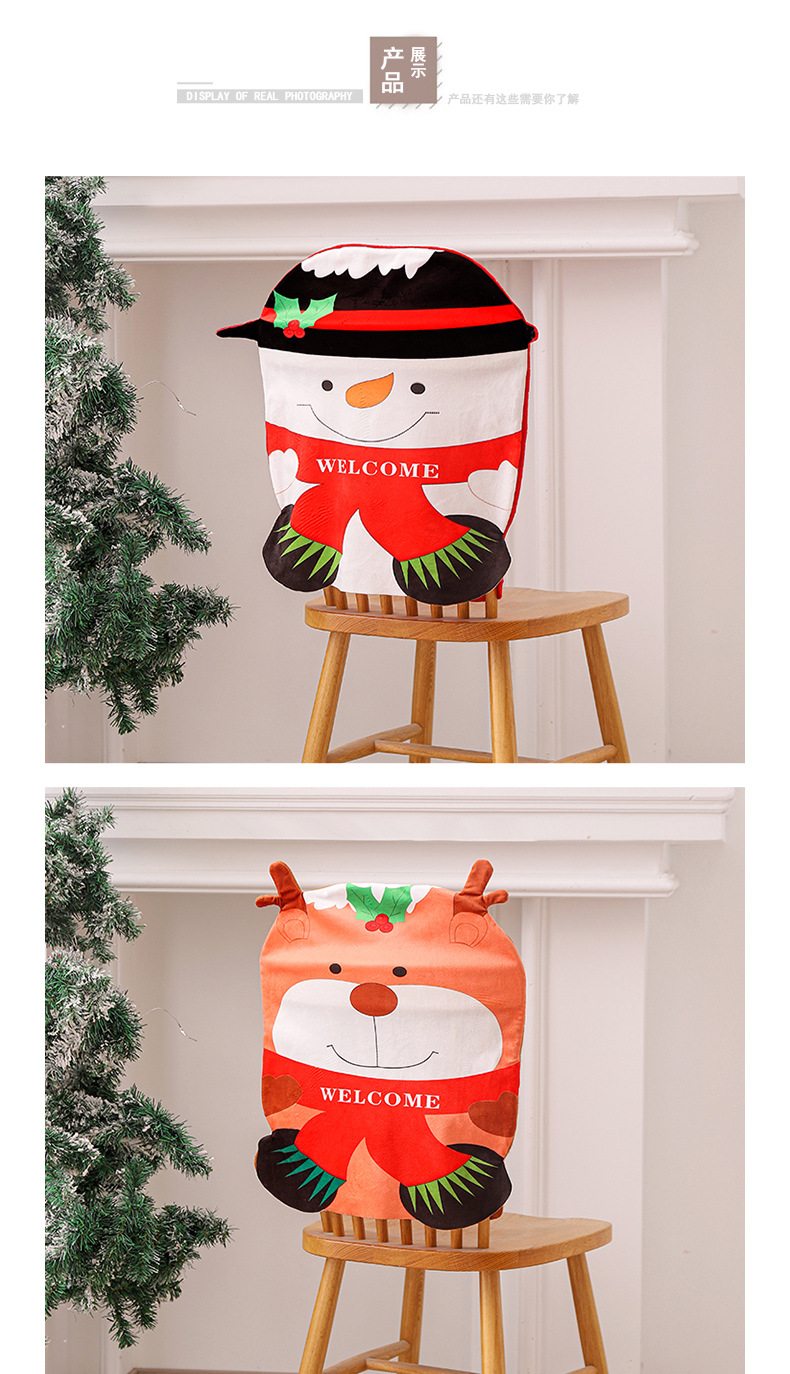 Cartoon Snowman Old Man Dining Table And Chair Backrest Cover Christmas Decoration Wholesale Nihaojewelry display picture 3