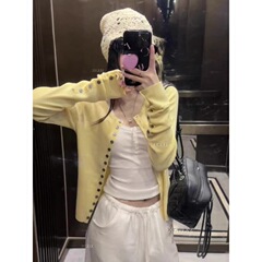 韩系穿搭慵懒立领开衫毛衣女秋冬新款高级感宽松软糯针织上衣外套