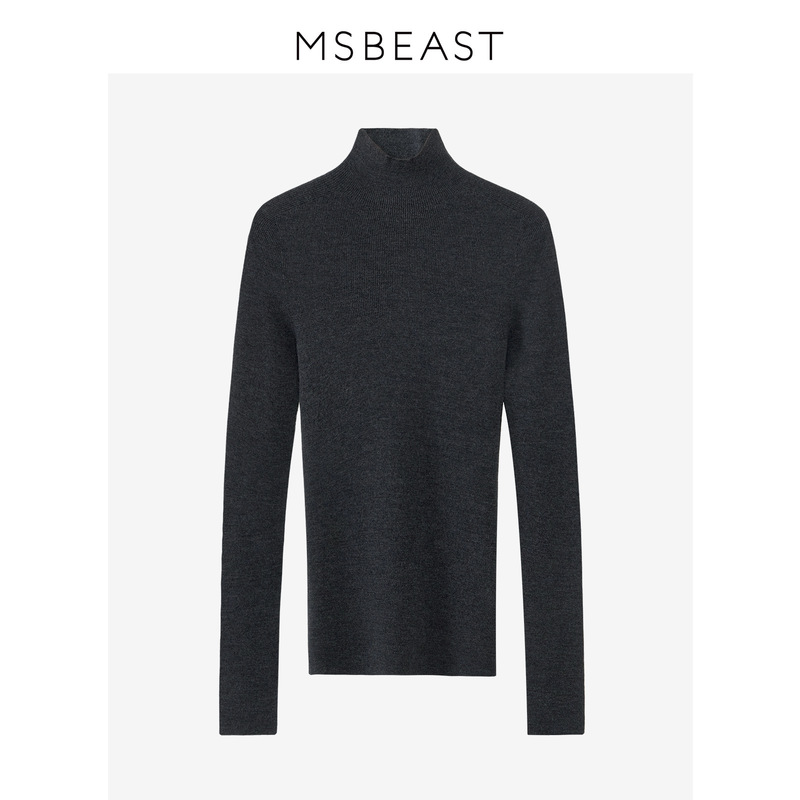 TINGE Shimadzu First-Line Readymade Garments Seamless Thickened Machine Washable Wool Sweater Inner Knitted Base Shirt Top