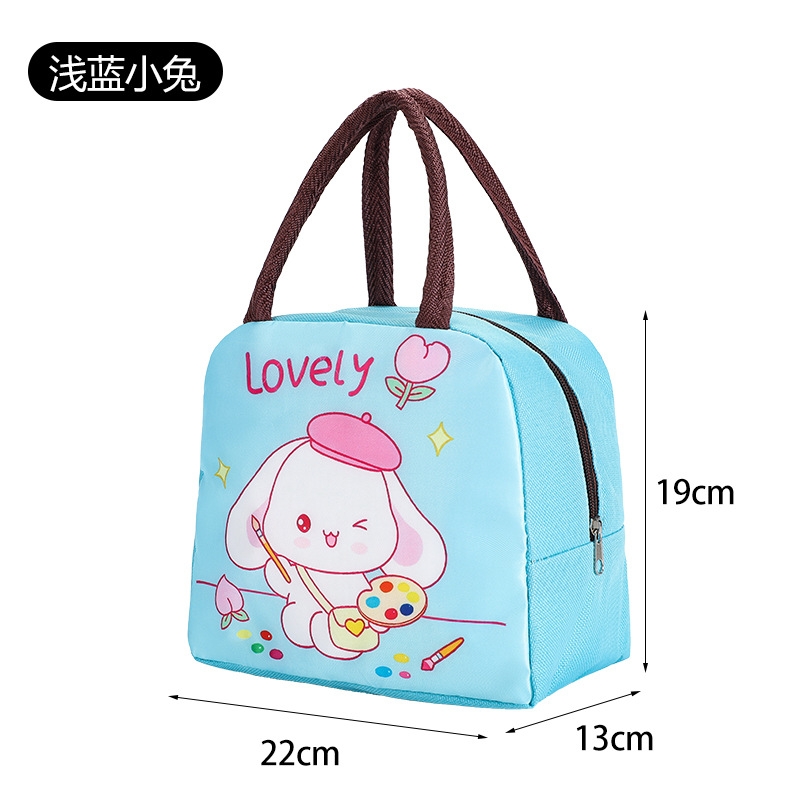 Bolsa para lonchera con aislamiento de papel de aluminio, bolsa de mano con dibujos animados, bolsa de almuerzo para el trabajo de estudiantes, bolsa de almuerzo con aislamiento para niños, bolsa bento.