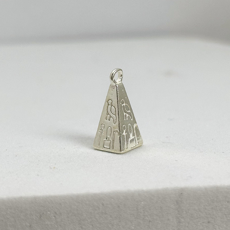 S925纯银金字塔挂件 DIY串珠手链项链三角锥埃及吊坠配件饰品材料