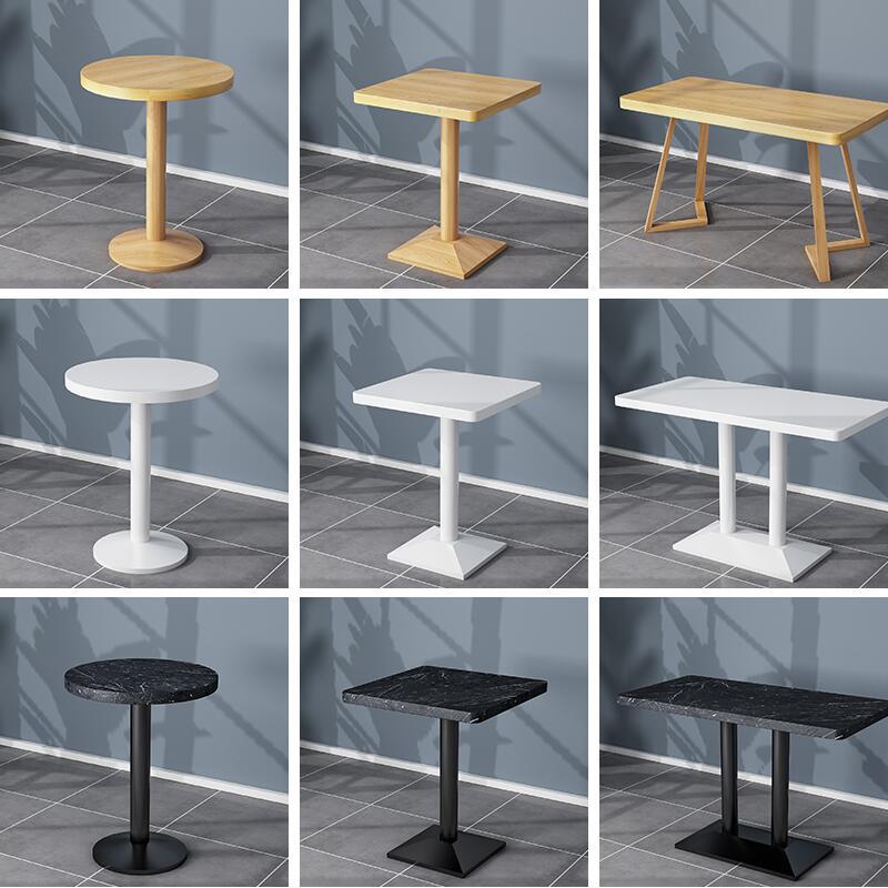 Hamburger snack bar solid wood table round square table milk tea shop coffee shop table and chair combination fast food hot pot dessert shop