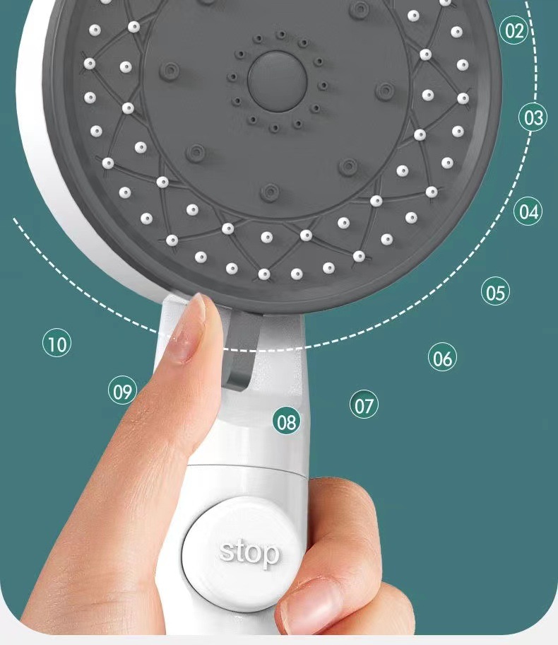 The new Panda showerhead features a super strong ten-speed pressurized bathtub faucet, a flower shower head, and a rain shower head for showering undefined
