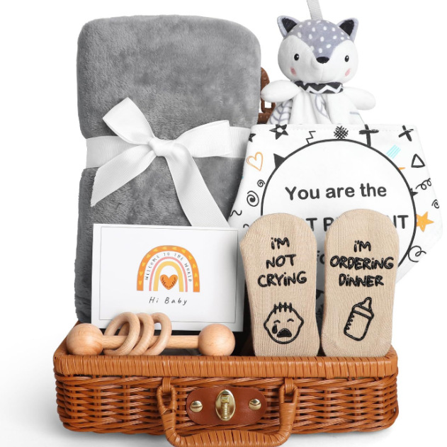 Nuevo bebé canasta juguete calmante regalo regalo de aniversario para recién nacidos