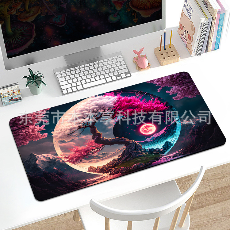 Alfombrilla de ratón, mapa de calor súper grande, línea abstracta, alfombrilla de ratón grande, nueva alfombra antideslizante corrugada de fluido, fábrica al por mayor