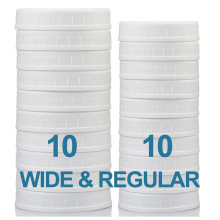 亚马逊PP塑料梅森盖白70mm标口&86mm宽口套装把手杯梅森罐螺旋盖