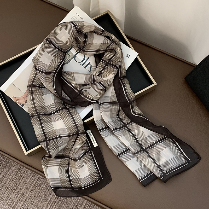 Bufanda de seda, sentido avanzado, todo fósforo, nuevo estilo multiusos, lunares, rosa, cuello, bufanda, bufanda, pañuelo, cinturón para el cabello, cinturón decorativo