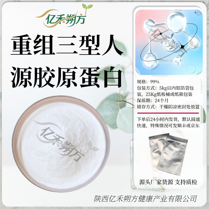 Recombinant Type Iii Human Collagen 99% Collagen Dressing Raw Material 1 Gram/Bag Class Ii Filling Material Recombinant Type Iii Human Collagen 99% Collagen Dressing Raw Material 1 Gram/Bag Class Ii Filling Material