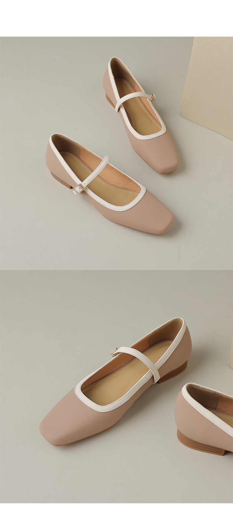 CHIKO Ricki Square Toe Block Heels Mary Jane Flats