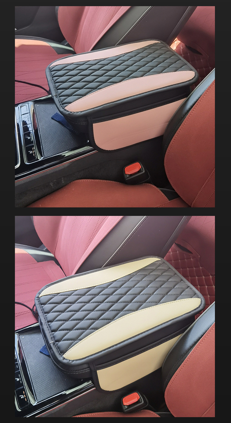 Car armrest box mat made of PU leather, suitable for all seasons, embroidered with raised bubbles, a popular cross-border product, wholesale central armrest box mat