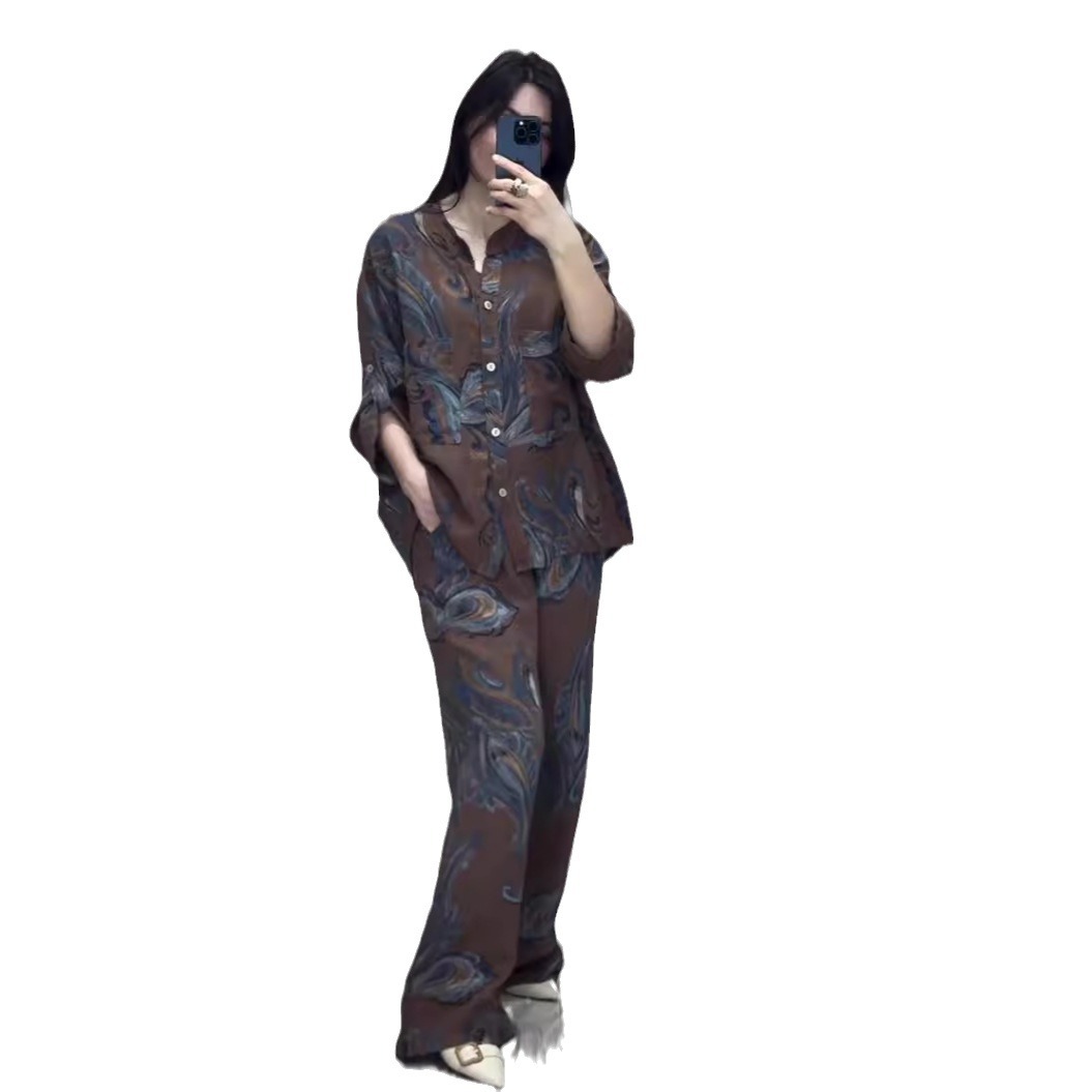 Women's Clothing 2024 new forest style women's leisure suit lazy feeling comfortable breathable daily two piece suit_voghion.com