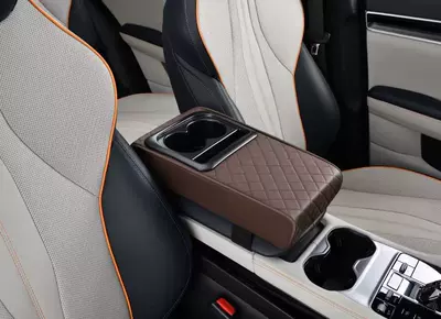 Armrest Box Pad Storage Multifunctional: Armrest box pad - basic-style-coffee-color