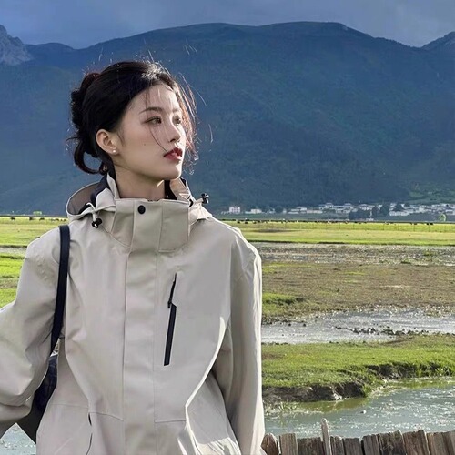 Three-in-one jacket jacket for men and women, outdoor hiking and Tibet windproof and waterproof group purchase wholesale printed logo