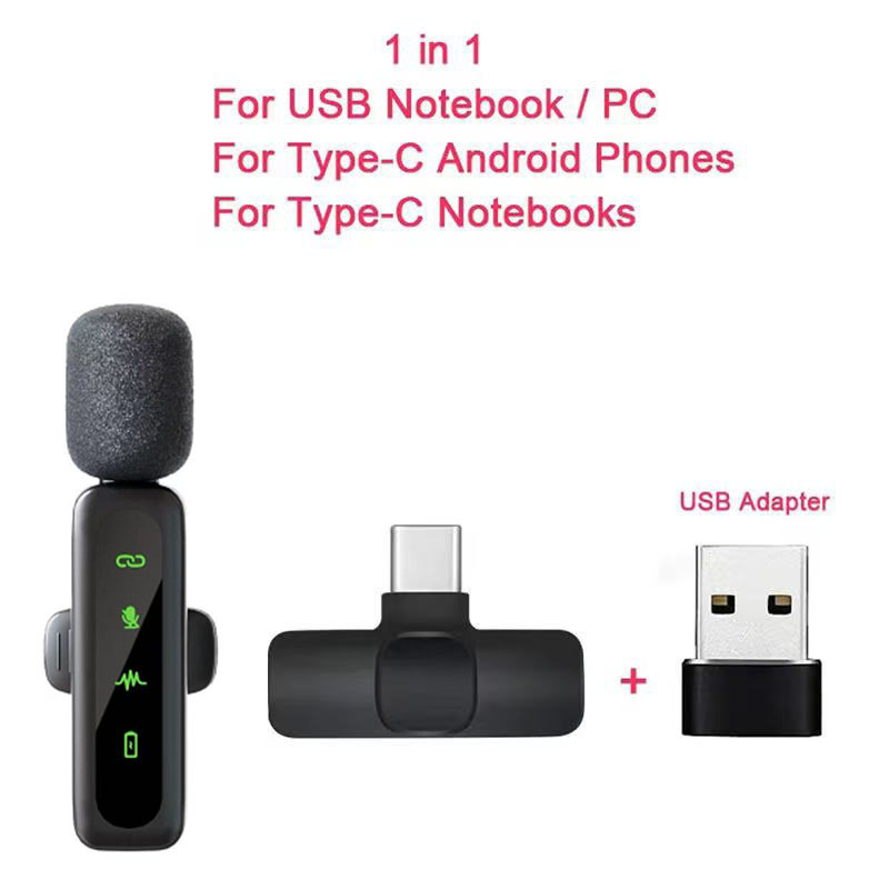 Nuevo micrófono de collar inalámbrico, micrófono L6, micrófono, uno para dos, Bluetooth inteligente, reducción de ruido, clip de collar de reverberación, micrófono