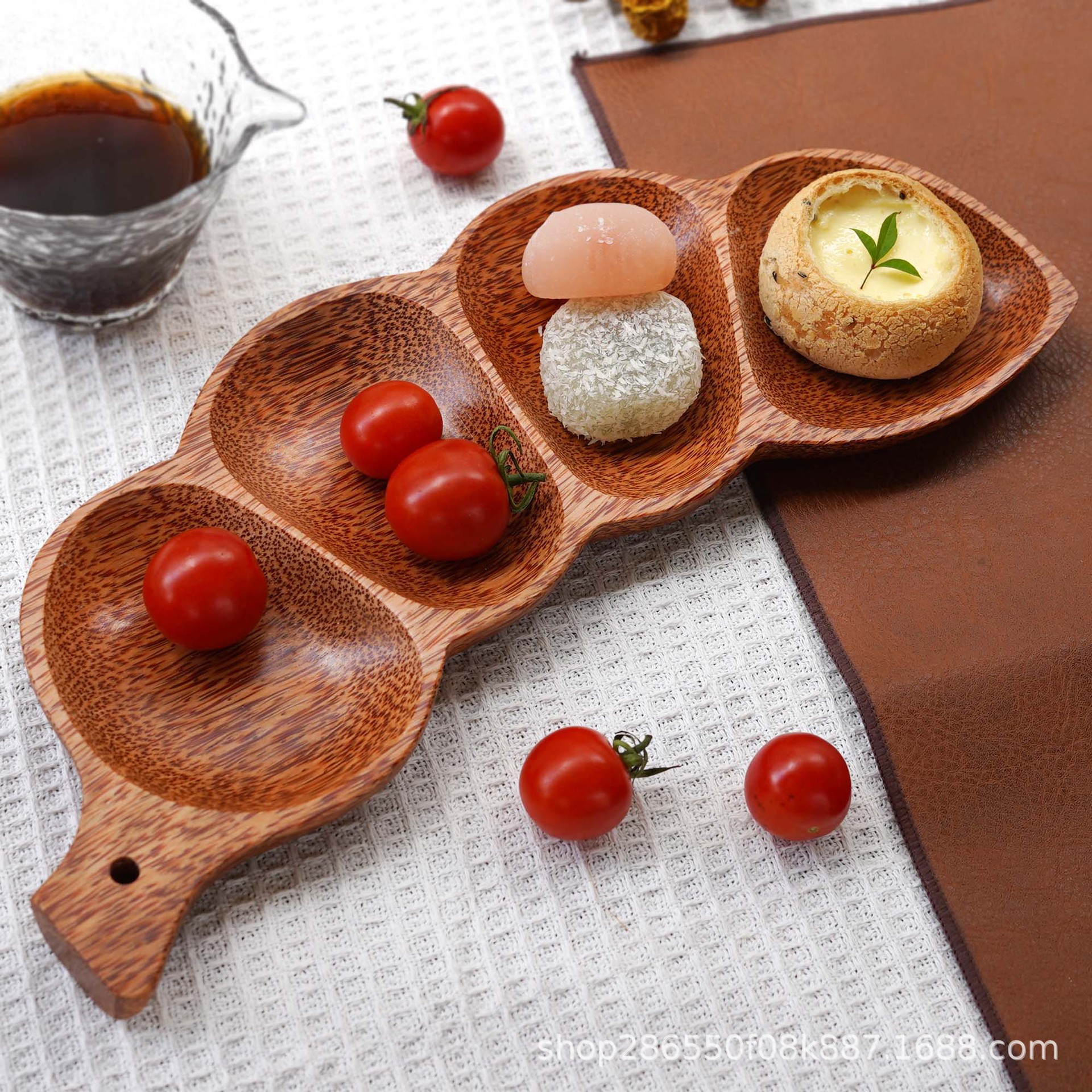 Coconut Wood Handmade Irregular Fruit Plate Korean-Style Creative Dessert Nut Coffee Natural Wood Snack Plate