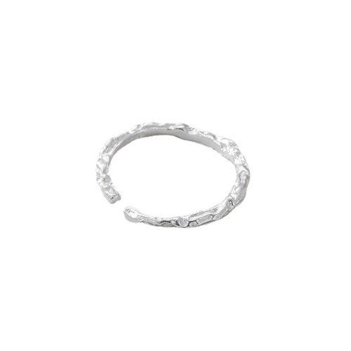 Korean version of ins minimalist gold and silver tin foil wrinkled texture S925 sterling silver thin ring women's ring manufacturer wholesale