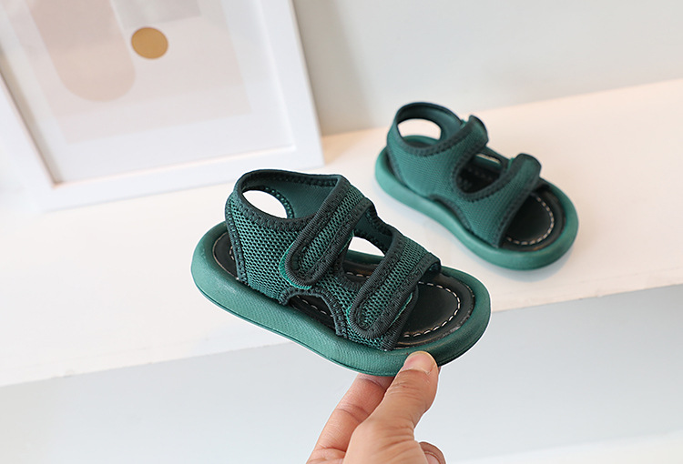 Chaussures d'été en tissu coréen pour enfants, sandales à Velcro respirantes à la mode pour bébés hommes et femmes, plage_voghion.com