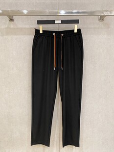 Summer fashionable trousers, spring 2026 collection, simple and elegant design, loose straight fit, drawstring