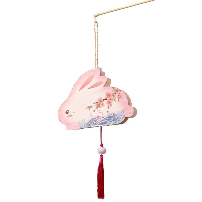 El festival de mediados de otoño festival de linterna conejo año linterna portátil conejo linterna niños diy hecho a mano de madera palacio lámpara adornos