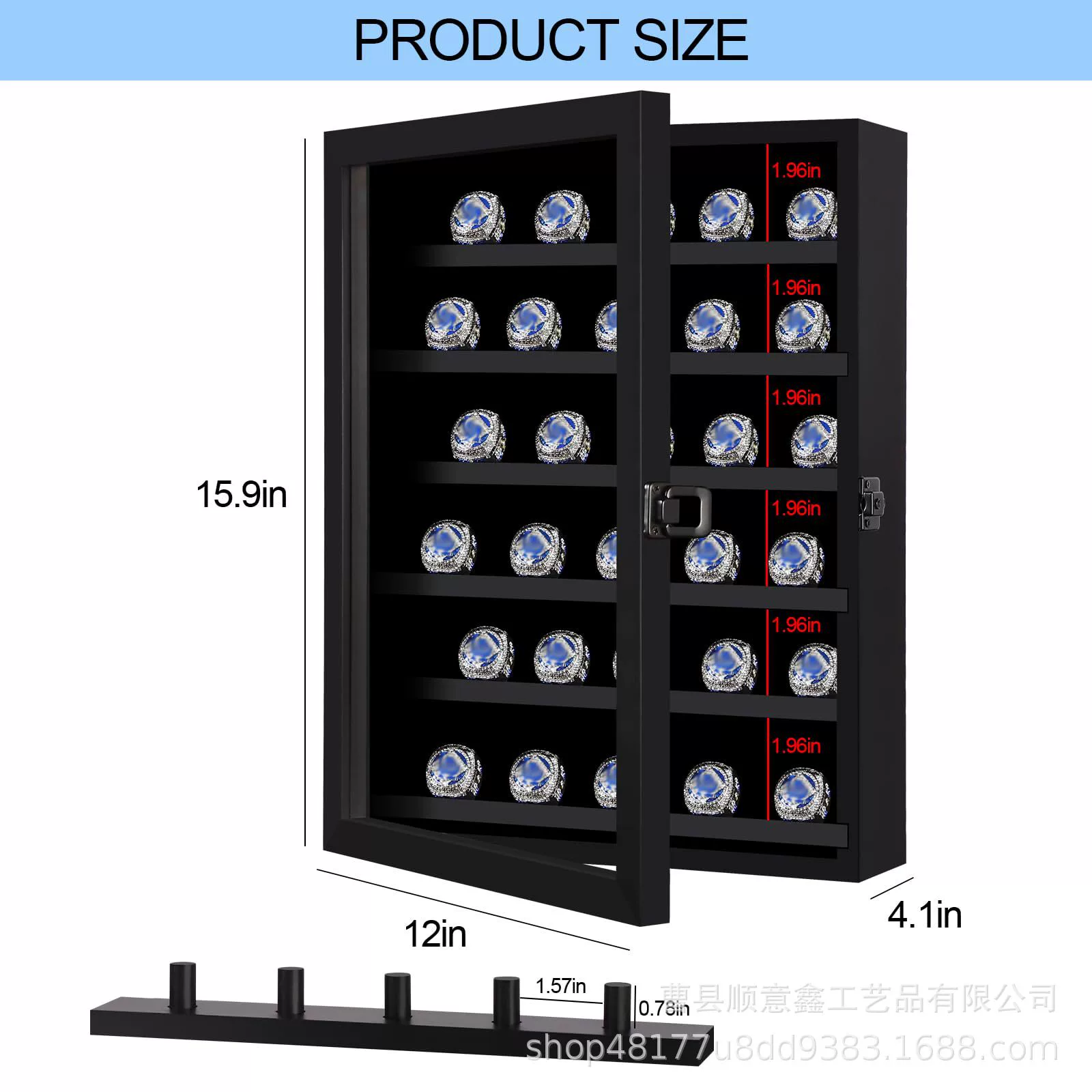 Деревянная Витрина коробка для дисплея кольца Съемная перегородка полка Чемпион кольцо витрина из цельного дерева многослойный ящик для хранения