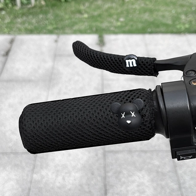 Motorcycle Handle Cover — Bicycle Grip Cover, Breathable - black-black-m-black-storm